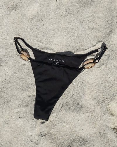 COWRIE SHELL BIKINI BOTTOM — BLACK M