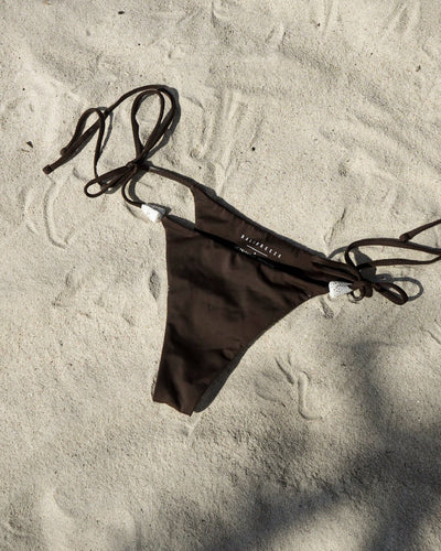 SPOTTED CONE SHELL BIKINI BOTTOM — COCOA M