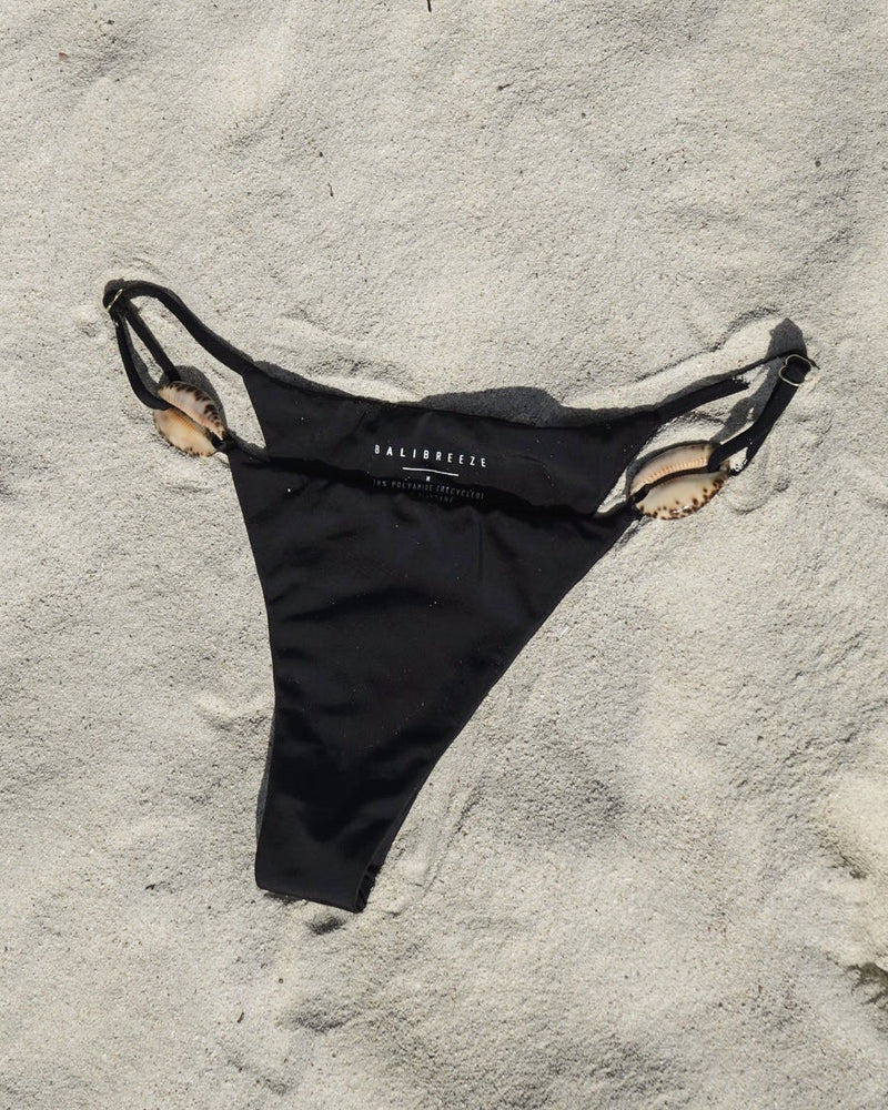 COWRIE SHELL BIKINI BOTTOM — BLACK M