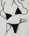 SPOTTED 3 CONES TRIANGLE TOP — BLACK S