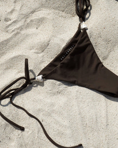 SPOTTED CONE SHELL BIKINI BOTTOM — COCOA L