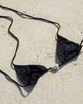 SPOTTED CONE TRIANGLE TOP — BLACK S