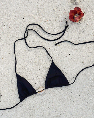COWRIE TRIANGLE TOP — BLACK S