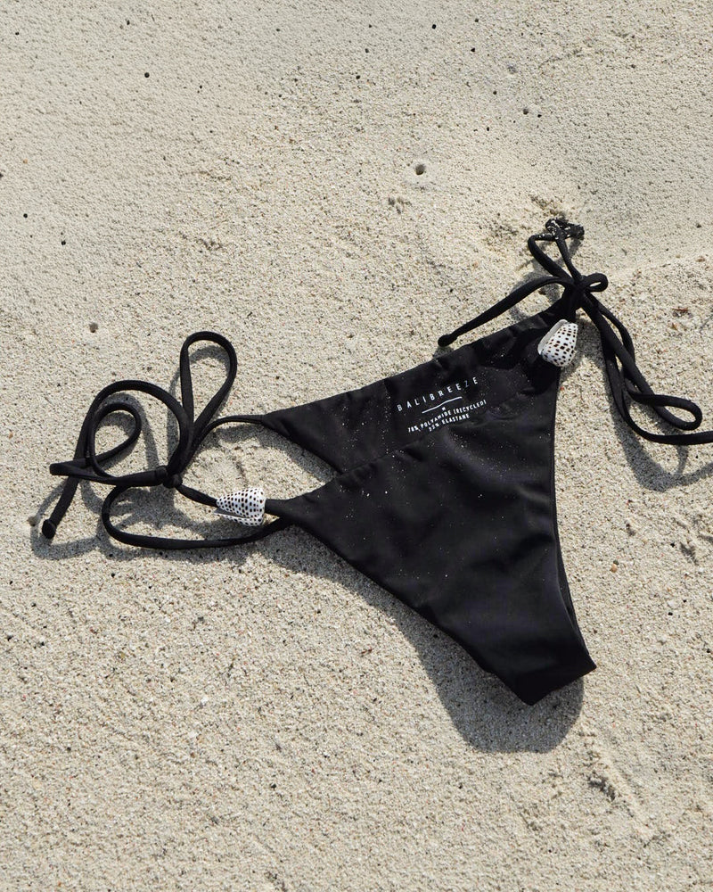SPOTTED CONE TIE BOTTOM — BLACK M
