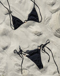 CARAMEL COWRIE TRIANGLE TOP — BLACK S