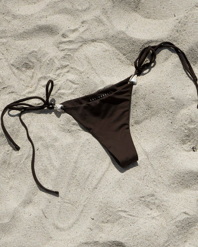 SPOTTED CONE SHELL BIKINI BOTTOM — COCOA S