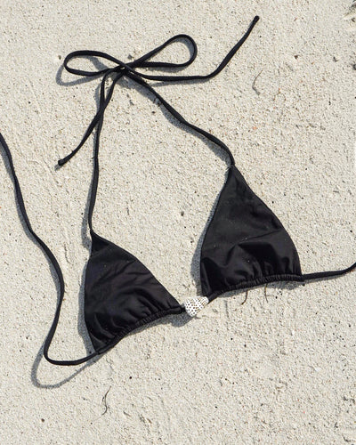 SPOTTED CONE TRIANGLE TOP — BLACK M